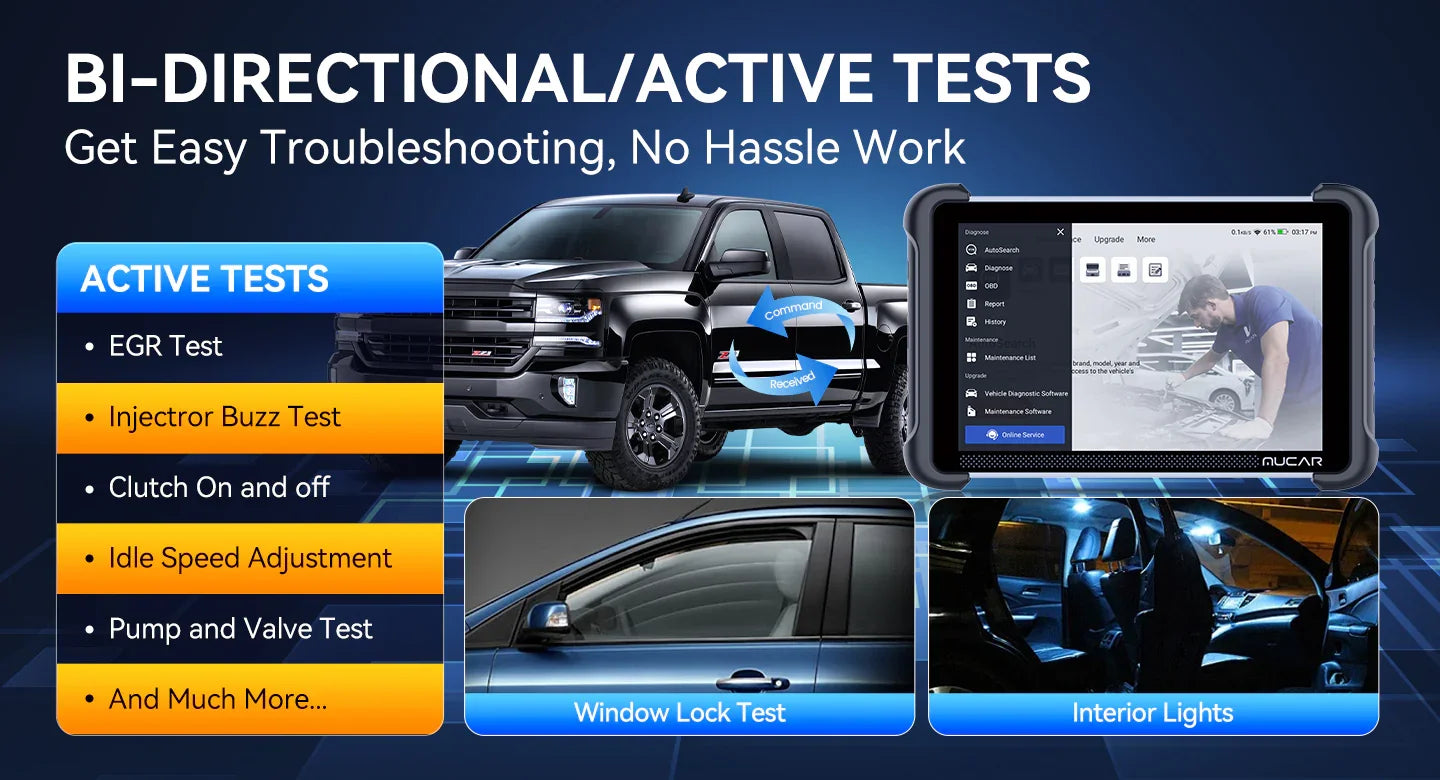 MUCAR 892BT AI Automotive Diagnostic Tool Bi directional Obd2 Scanner ECU Coding CANFD DOIP 35 Resets Life Free