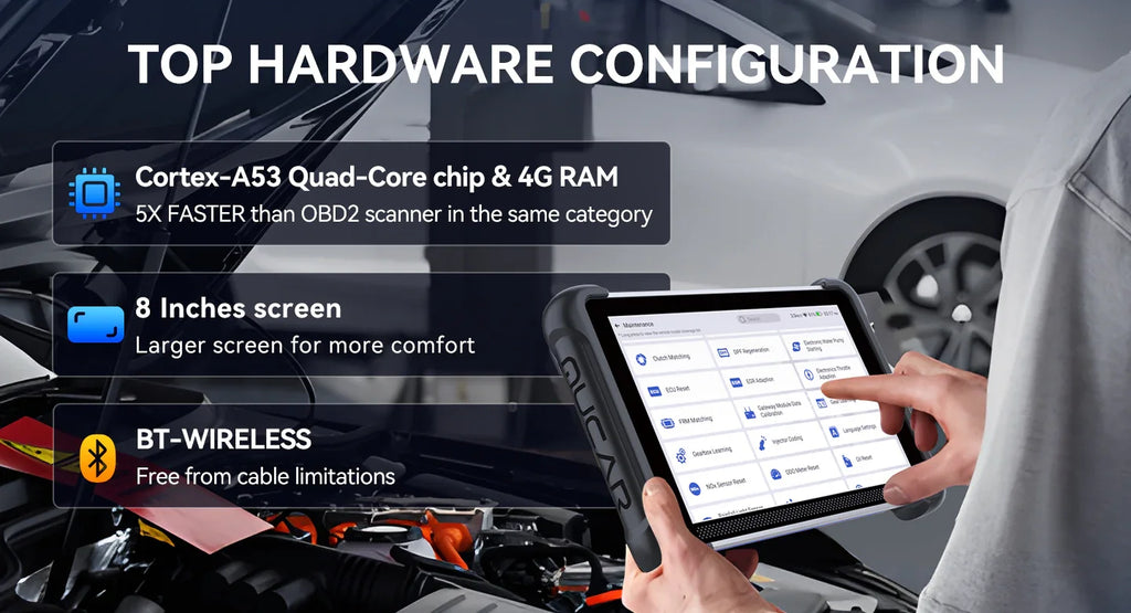 MUCAR 892BT AI Automotive Diagnostic Tool Bi directional Obd2 Scanner ECU Coding CANFD DOIP 35 Resets Life Free