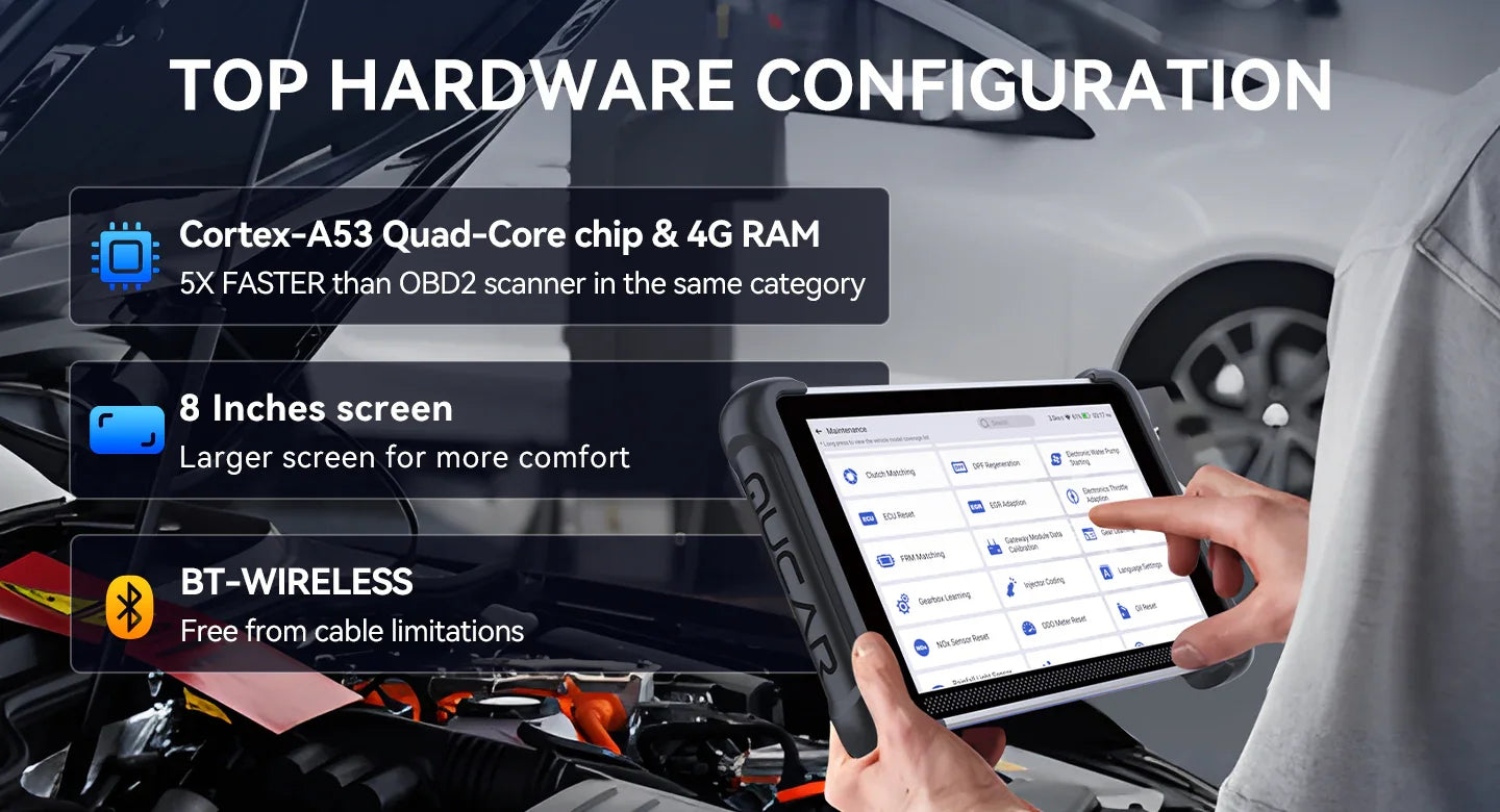 MUCAR 892BT AI Automotive Diagnostic Tool Bi directional Obd2 Scanner ECU Coding CANFD DOIP 35 Resets Life Free