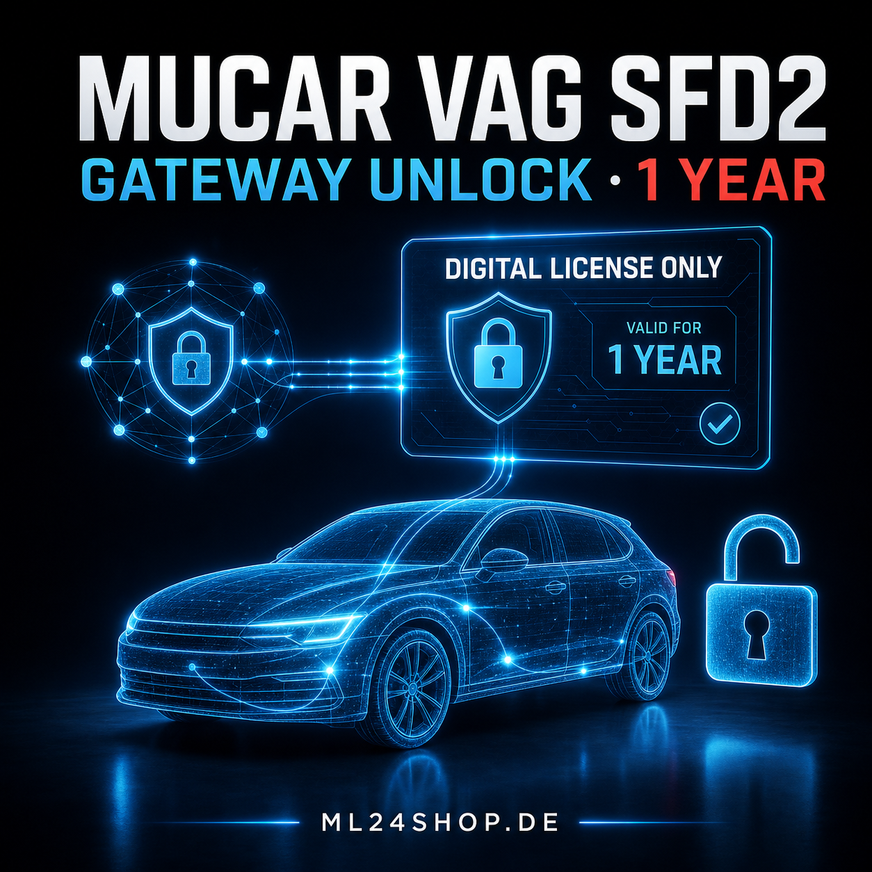 MUCAR VAG SFD2 Gateway Unlock – 1 Jahr – digitale Jahreslizenz im einheitlichen MUCAR.SHOP Bildstil