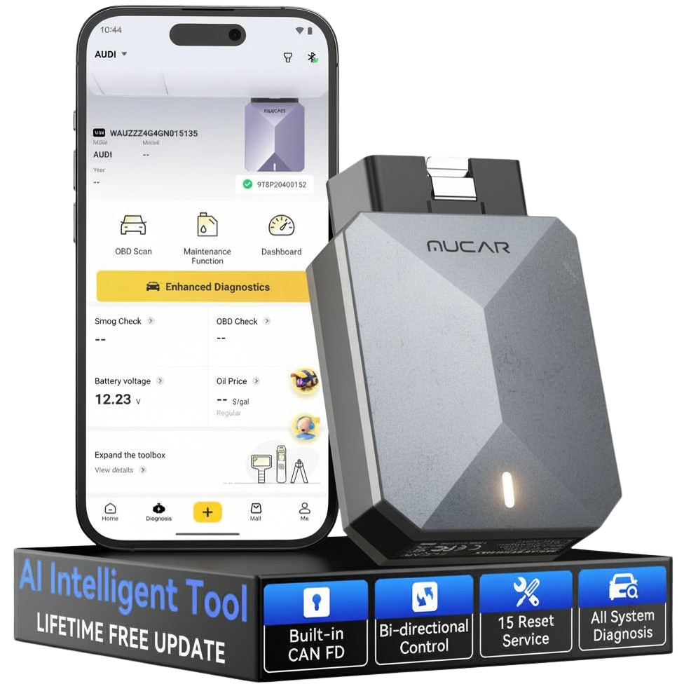 MUCAR OBD2 Diagnosegerät mit AI – Fehlercodes auslesen & löschen | Vollsystem + Lifetime Updates ohne Abo